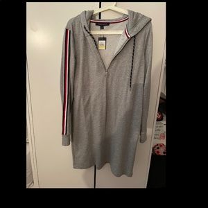 Tommy Hilfiger sweatshirt style dress with hood size M NWT